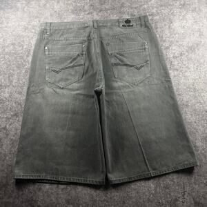 Vintage Old Skool Men’s 44 Gray Baggy Jorts Wide Leg Embroidered Hip Hop Y2K